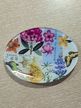Michel Design Works "Exotic Plants / Botanical Regis" Glass Trinket Dish
